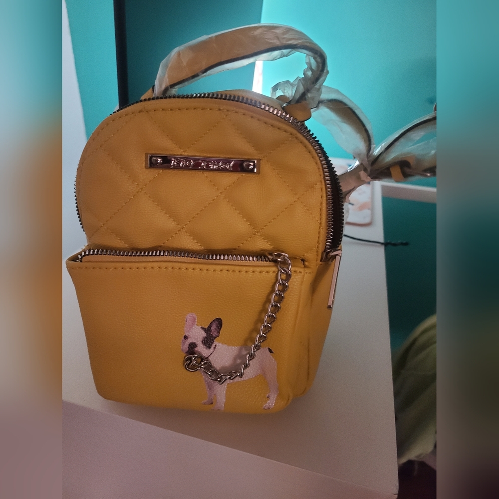 Betsey Johnson Yellow Quilted Mini Backpack